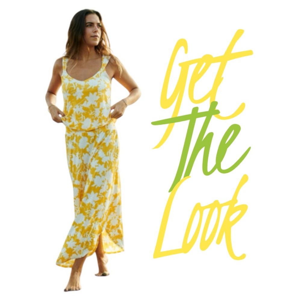 ☀️ Yellow & White Hi-Lo Dress